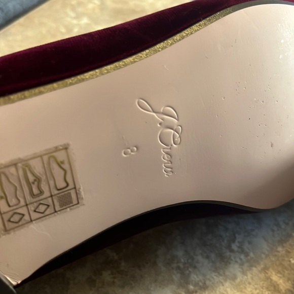 ❤️Host Pick❤️ Brand New J. Crew Burgundy Maroon Ballerina Velvet Loafers - Picture 7 of 11